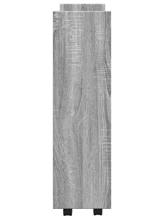 vidaXL vidaXL Lebensmittelregal Hölzernes 3 Ebenen Grau 60x22x80cm