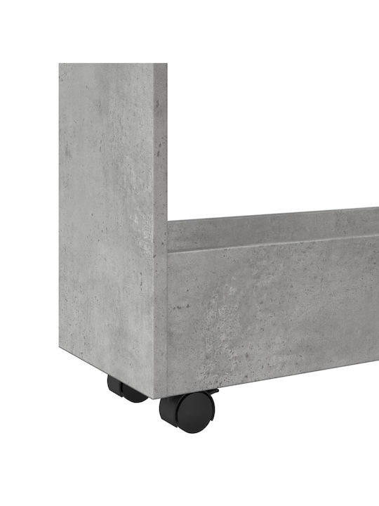 vidaXL Кухненско Тролей Дървено 3 Позиции Сив 60x22x80см