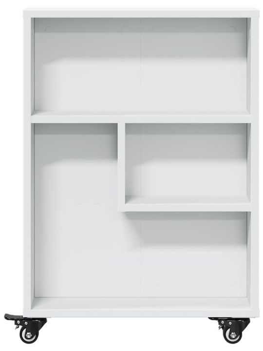 vidaXL Τρόλεϊ Κουζίνας Ξύλινο 4 Θέσεων Λευκό 48x13x68cm