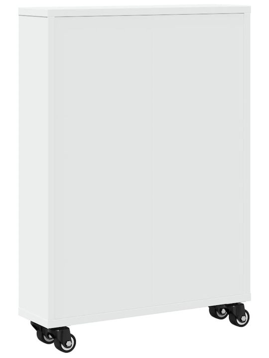 vidaXL Τρόλεϊ Κουζίνας Ξύλινο 4 Θέσεων Λευκό 48x13x68cm