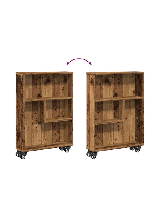 vidaXL Wooden Kitchen Trolley 4 Tiers Brown 48x13x68cm