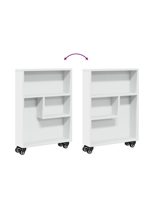 vidaXL Τρόλεϊ Κουζίνας Ξύλινο 4 Θέσεων Λευκό 48x13x68cm