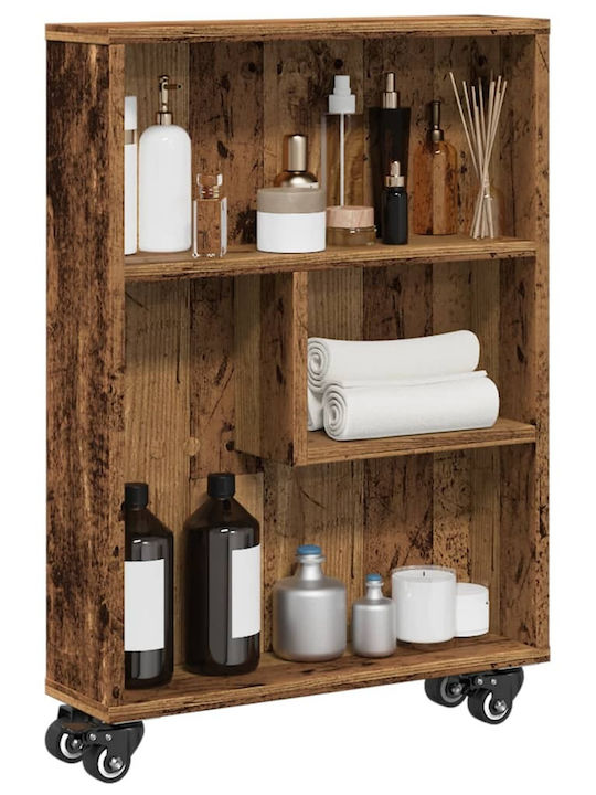 vidaXL Wooden Kitchen Trolley 4 Tiers Brown 48x13x68cm