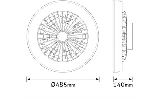 Avide Ceiling Fan 48.5cm with Light and Remote Control White