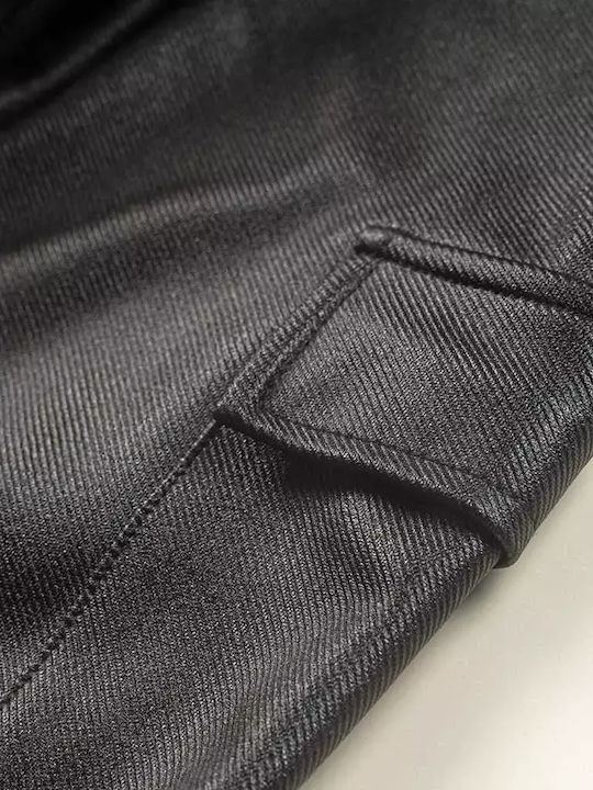 Kids' Cargo Fabric Pants Black