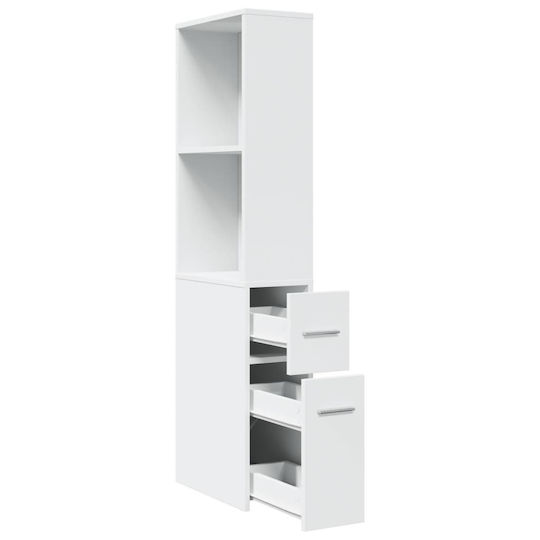 vidaXL Στήλη Μπάνιου Τοίχου Μ22xΒ41xΥ135cm Λευκή