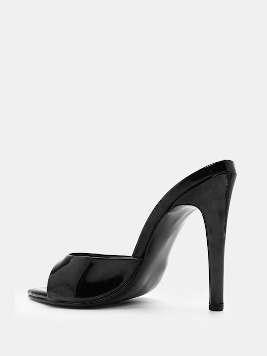 Luigi Heel Mules Black