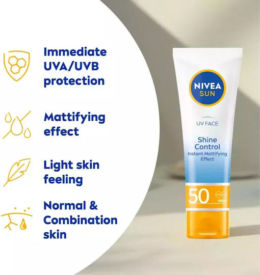 Nivea Sun UV Face Shine Control Αντηλιακή Κρέμα Προσώπου SPF50 50ml