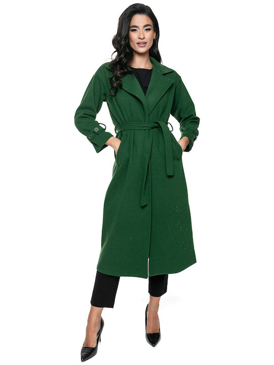 RichgirlBoudoir Women's Gabardine with Belt Green