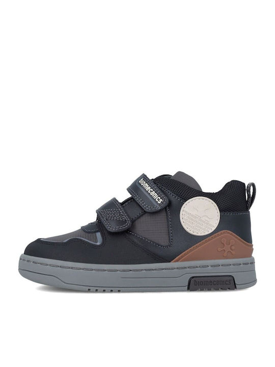 Anatomical Leather Kids Boots with Velcro Black