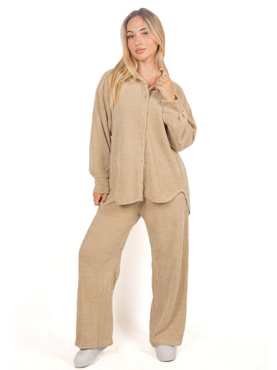 Ellen Women's Beige Set with Trousers