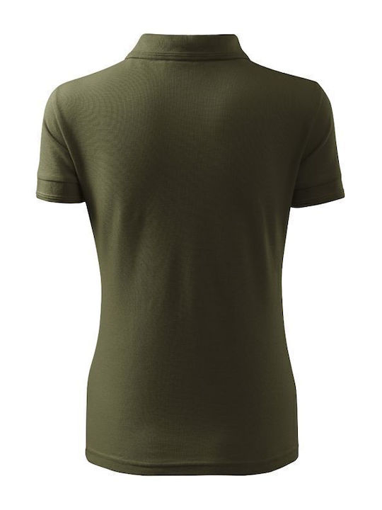 Malfini Pique Γυναικείο Διαφημιστικό T-shirt Κοντομάνικο σε Πράσινο Χρώμα
