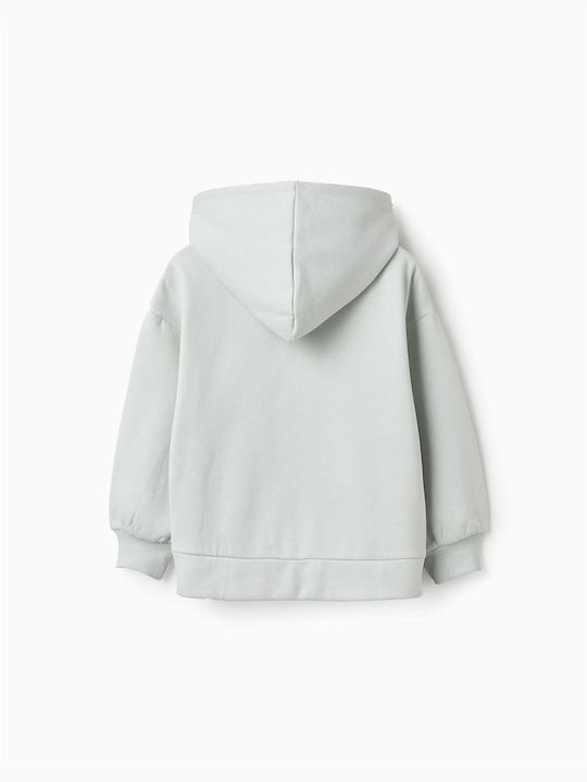 Zippy Kids Sweatshirt Cardigan with Hood Pistachio