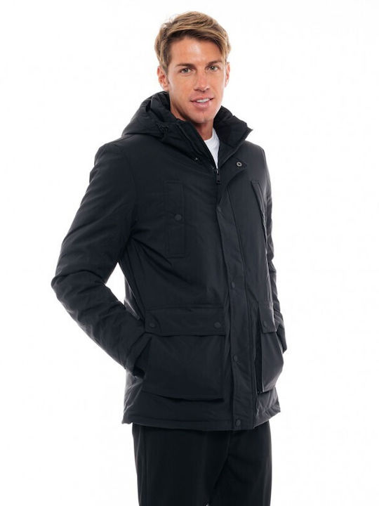 Splendid Plus Size Men's Winter Parka Jacket Black