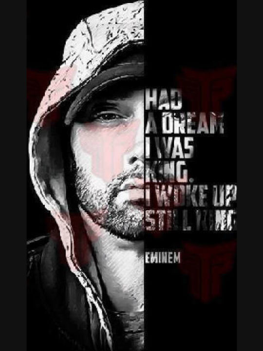 Premium Μπλουζάκι Takeposition Big Print Χοντρό Βαμβακερό 185 G/m2 Eminem I Am King Μαύρο 321-7749