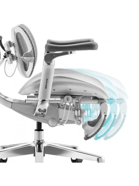 Brave Reclining Office Chair with Adjustable Arms Grey Diablo