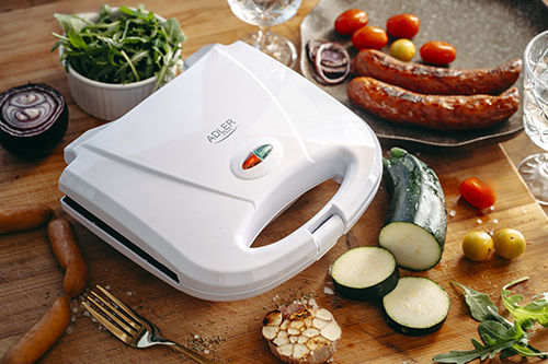 Adler Tischplatte Elektrogrill Glatte Platte 700W mit Deckel 20cmx11cmcm