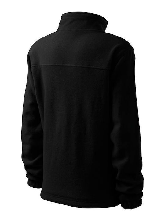Fleece Γυναικεία Ζακέτα με Φερμουάρ σε Μαύρο Χρώμα