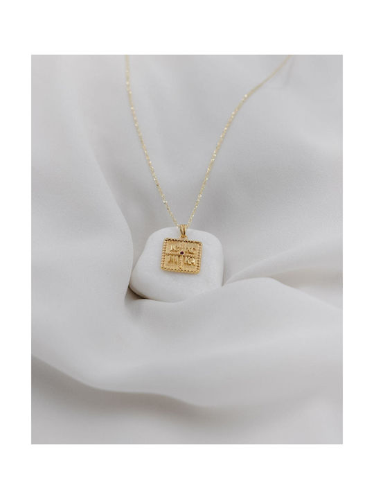 Themelidis Jewels Charm Фулактó Константин с Камъни от Жълто Злато 14 Карата с Зиркон