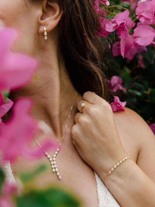 Themelidis Jewels Charm from Gold 14K with Zircon