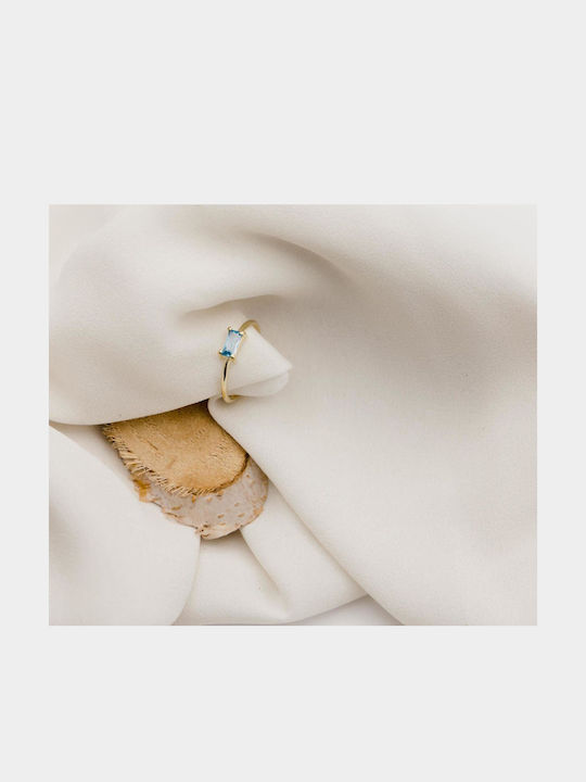 Themelidis Jewels Ring with Zircon made of Gold 14K