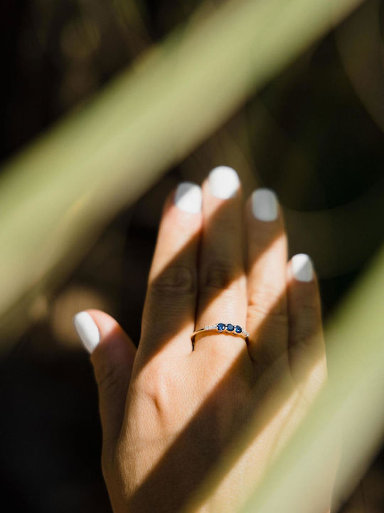 Themelidis Jewels Ring with Zircon made of Gold 14K