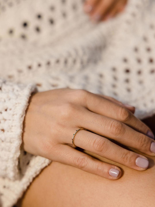 Themelidis Jewels Γυναικείο Δαχτυλίδι Βεράκι με Ζιργκόν από Χρυσό 14Κ