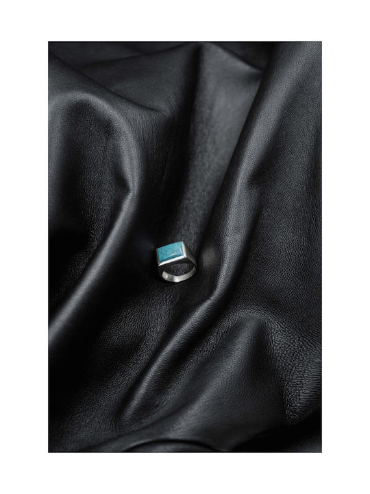 Themelidis Jewels Ανδρικό Δαχτυλίδι με Πέτρες από Ασήμι