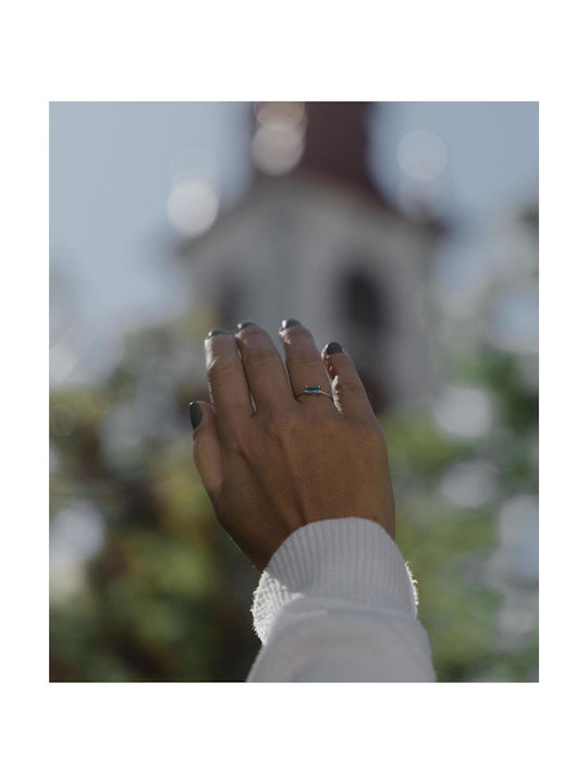Themelidis Jewels Γυναικείο Δαχτυλίδι με Ζιργκόν από Λευκόχρυσο 14Κ