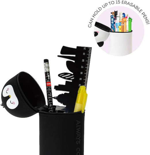 Legami Milano Soft Pencil Case Silicone Barrel Black