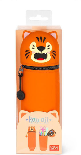 Legami Milano Soft Pencil Case Silicone Barrel Orange