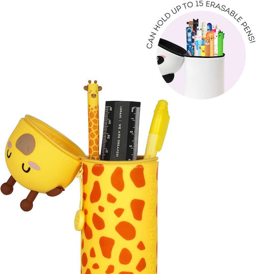 Legami Milano Soft Pencil Case Silicone Barrel Yellow