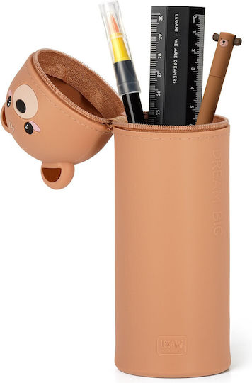 Legami Milano Soft Pencil Case Silicone Barrel Brown