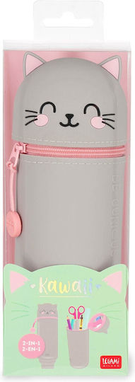Legami Milano Soft Pencil Case Silicone Barrel Gray