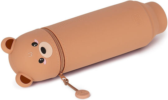 Legami Milano Soft Pencil Case Silicone Barrel Brown