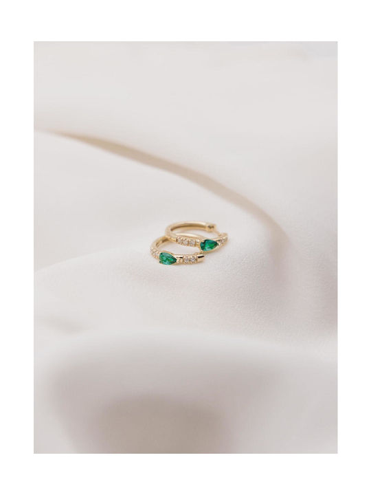 Themelidis Jewels Ohrringe Creolen aus Gold 14K mit Steinen