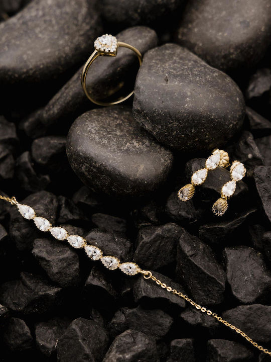 Themelidis Jewels Set Cercei din Aur 14K cu Pietre