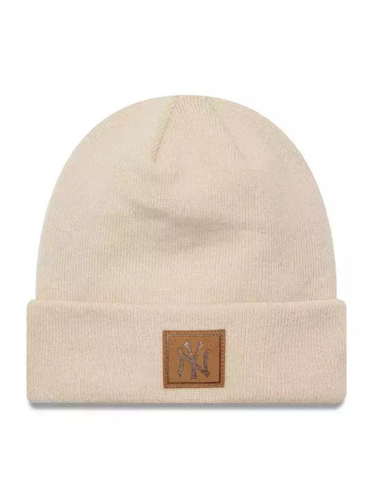 York Yankees Team Beanie Unisex Beanie Knitted in Beige color
