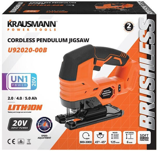 Krausmann U92020-00B Pendelhubstichsägen 20V Solo Bürstenlos