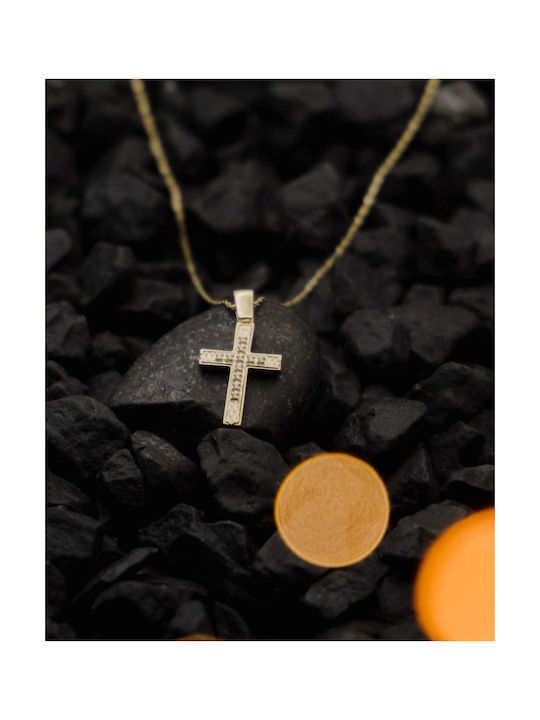 Themelidis Jewels Women's Gold Cross 14K Double Sided