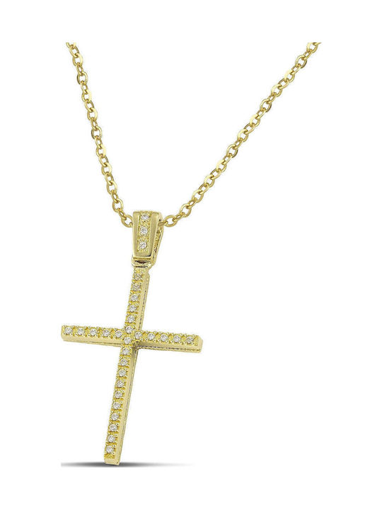 Themelidis Jewels Women's Gold Cross 14K Double Sided
