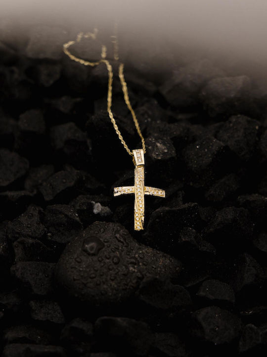 Themelidis Jewels Women's Gold Cross 14K Double Sided