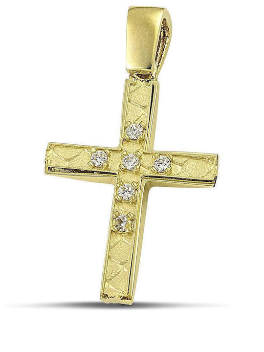 Themelidis Jewels Women's Gold Cross 14K Double Sided