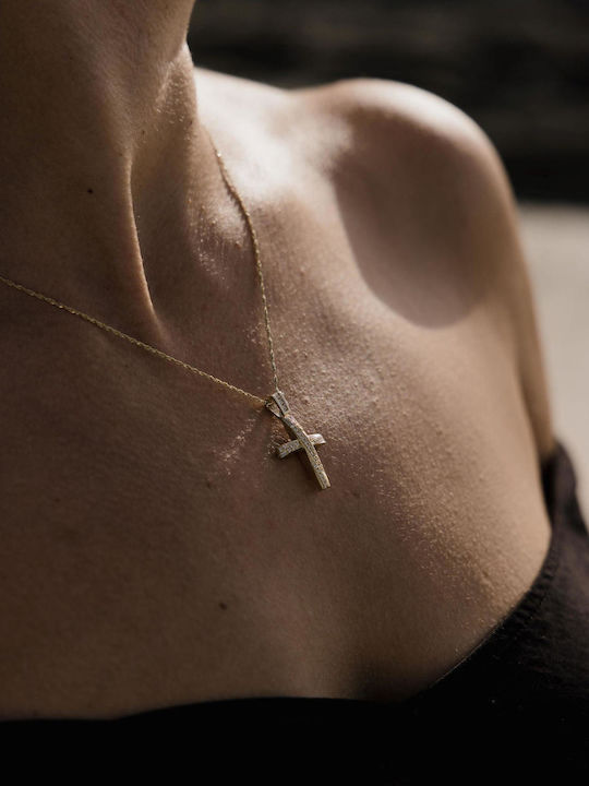 Themelidis Jewels Women's Gold Cross 14K Double Sided