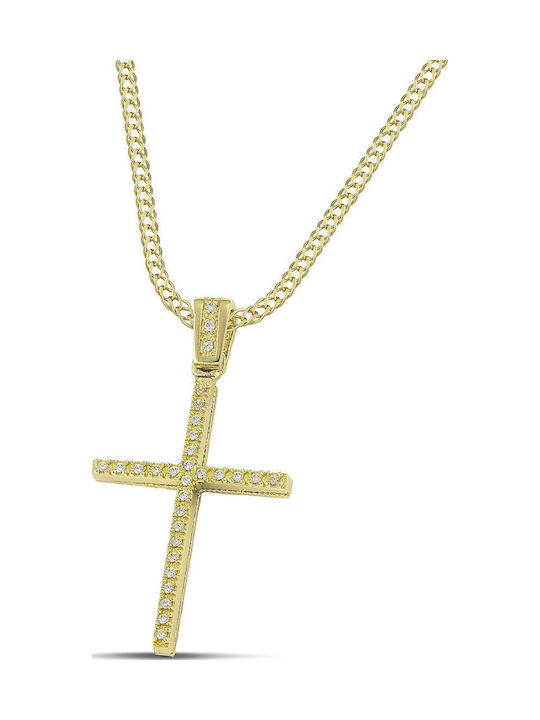 Themelidis Jewels Women's Gold Cross 14K Double Sided