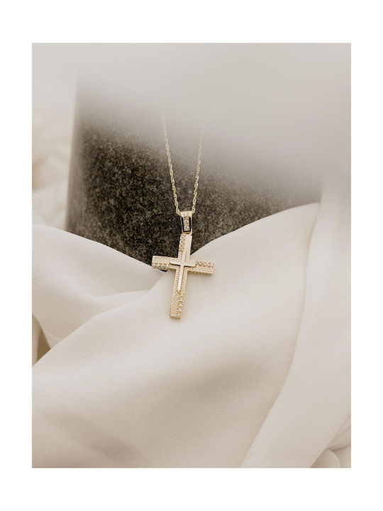 Themelidis Jewels Women's Gold Cross 14K Double Sided