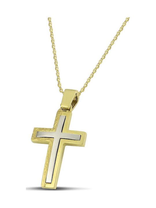 Themelidis Jewels Aur Cruce 14K Față și spate cu Răstignitul