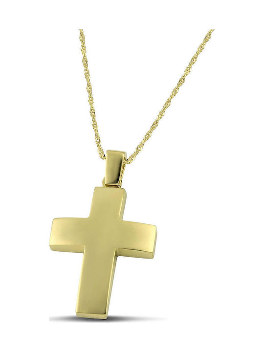 Themelidis Jewels Men's Gold Cross 14K Double Sided