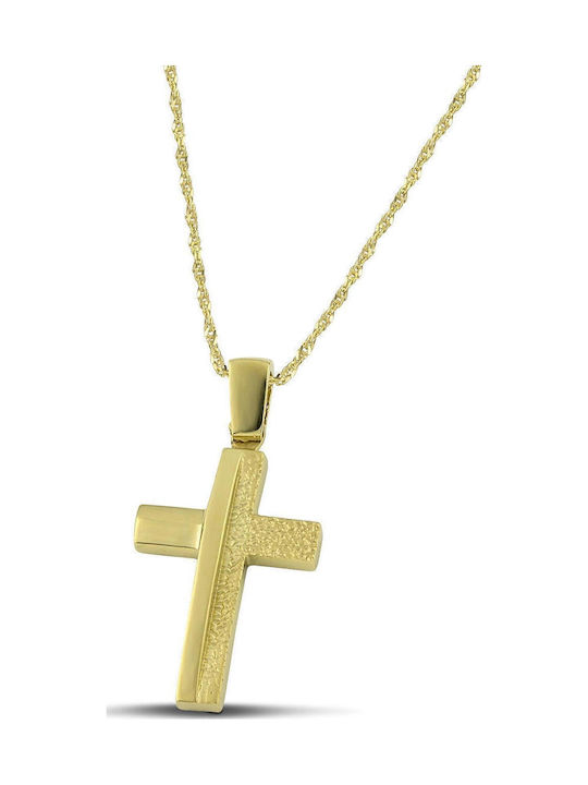 Themelidis Jewels Ανδρικός Χρυσός Σταυρός 14Κ χωρίς Αλυσίδα