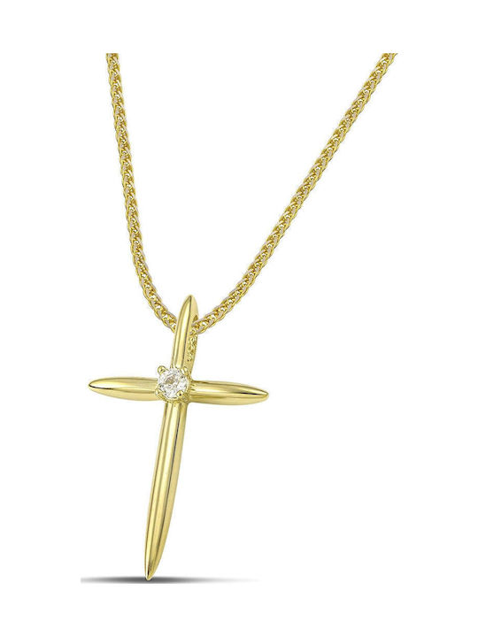 Themelidis Jewels Γυναικείος Χρυσός Σταυρός 14Κ χωρίς Αλυσίδα